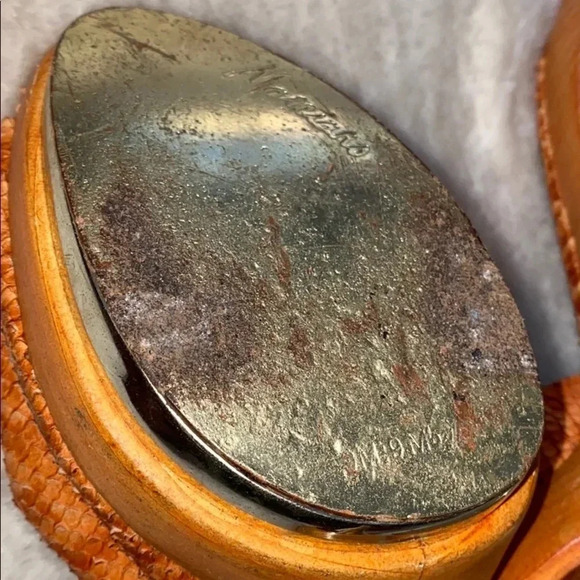 Marciano croc leather open toe stiletto mules  Sz 9.5 - Picture 9 of 16